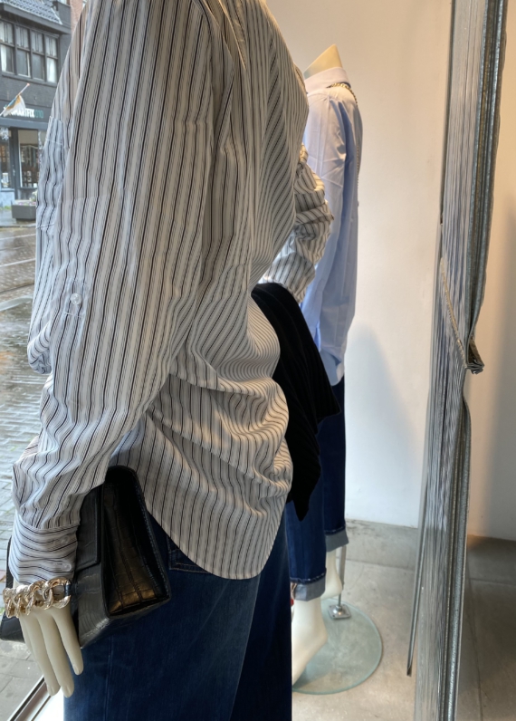 oversized katoenen dames blouse krijtstreep