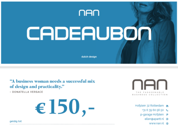 NAN cadeaubon t.w.v. 150 euro