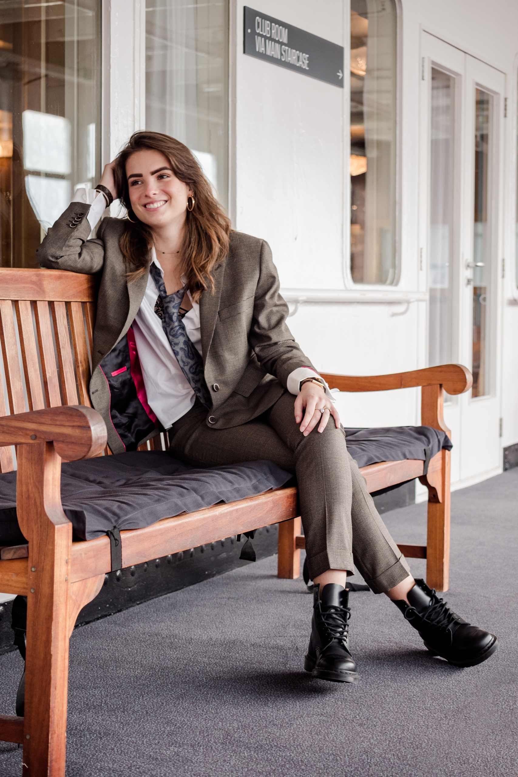 Dames pantalon bruin ruitje - NAN Stijlvolle zakelijke dameskleding