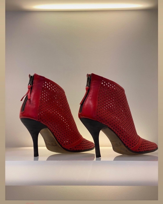 rode leren dames schoenen