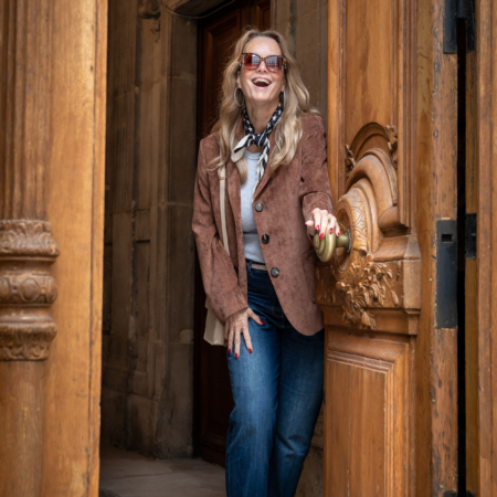 bruine blazer nan voor vrouwen