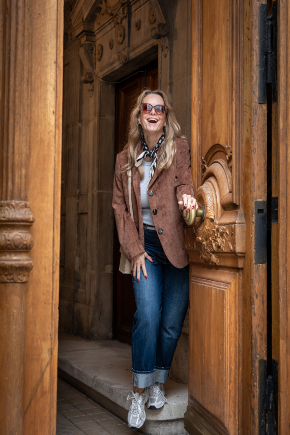 bruine blazer nan voor vrouwen