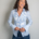 blauwe krijtstreep katoenen blouse nan